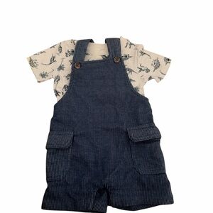 Overall set with Dinosaur Tee